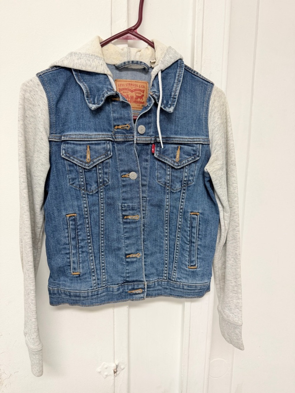Levi's Light Blue Denim Jacket with Cream Drawstrings